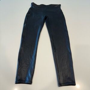 Spanx Women's Black Faux Stretch Leather Leggings Size XL -like new - worn once